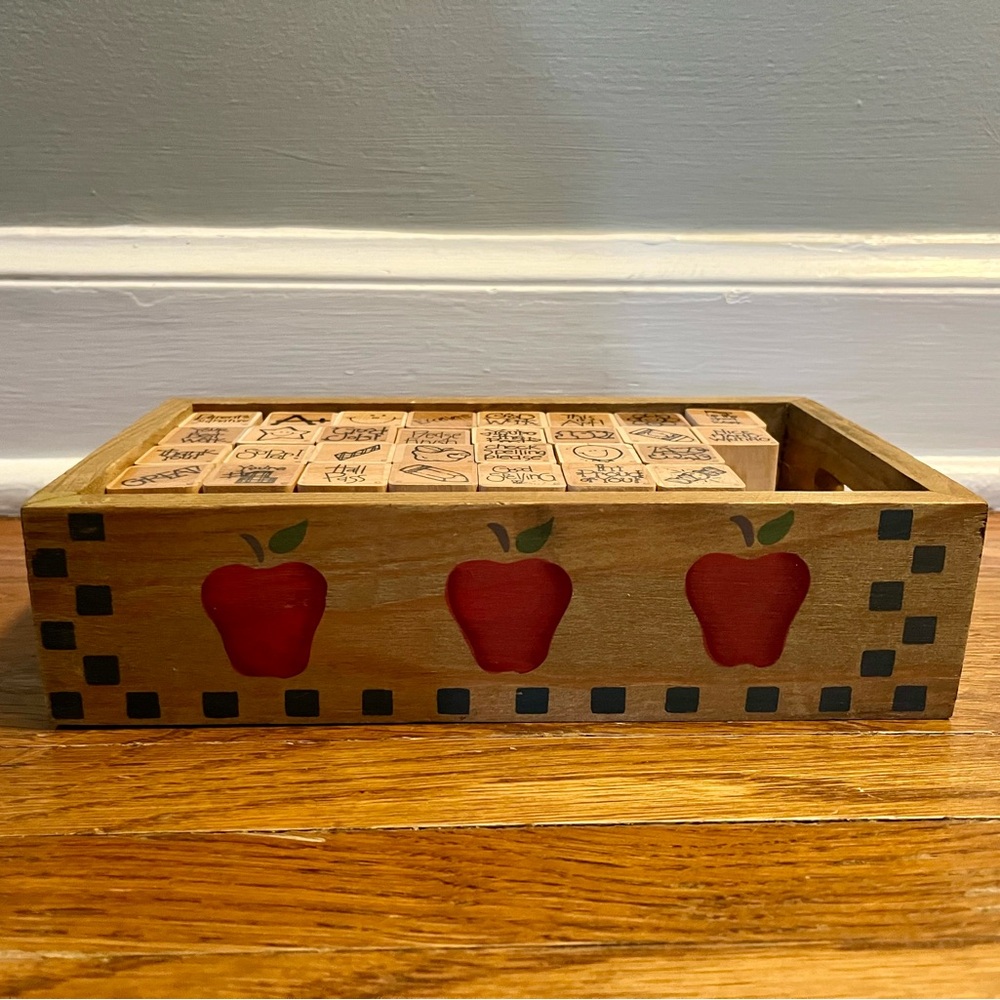 Vintage wood rubber teacher stamps (30), gently used - Picture 2 of 4